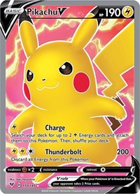 Pikachu V (Full Art) (170/185) [SWSH04 Vivid Voltage]