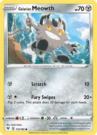 Galarian Meowth (112/185) [SWSH04 Vivid Voltage]