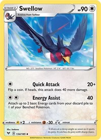 Swellow (134/185) [SWSH04 Vivid Voltage]