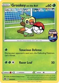 Grookey on the Ball - 003/005 (Pokemon Futsal) (003/005) [Miscellaneous Cards and Products]