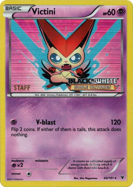 Victini - 43/101 (Prerelease) [Staff] (43/101) [Black and White Promos]