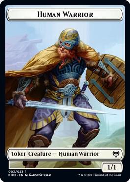 Human Warrior // Emblem - Tyvar Kell Double-Sided Token (3 // 22) [Kaldheim]