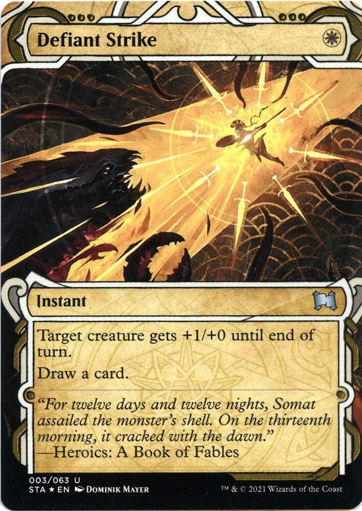 Defiant Strike (Foil Etched) (3) [Strixhaven Mystical Archive]