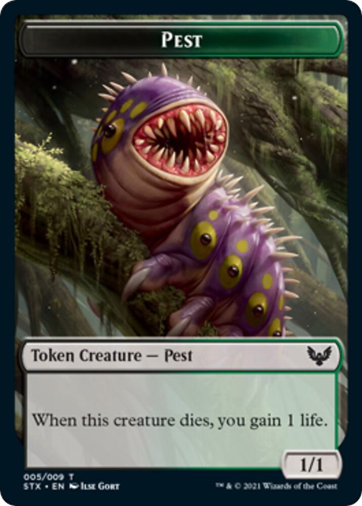 Pest Token (5) [Strixhaven: School of Mages]