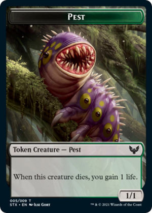 Pest Token (5) [Strixhaven: School of Mages]
