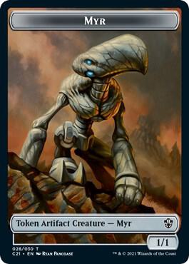 Myr // Treasure Double-Sided Token (28 // 7) [Commander 2021]
