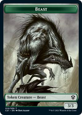 Beast (010) // Fish Double-Sided Token (10 // 3) [Commander 2021]