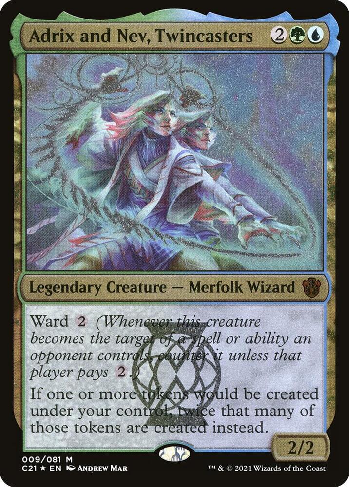 Adrix and Nev, Twincasters (Display Commander) - Thick Stock (9) [Commander 2021]