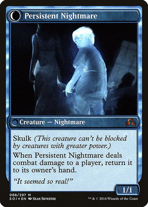 Startled Awake // Persistent Nightmare (88s) [Shadows over Innistrad Promos] Reverse