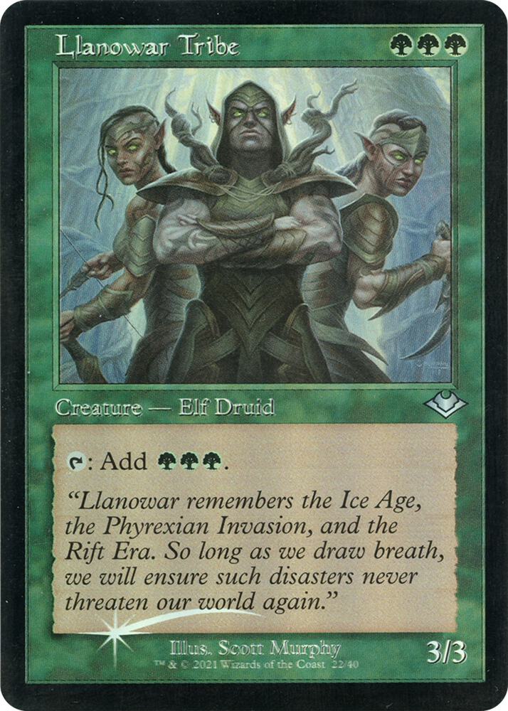 Llanowar Tribe (Retro Frame) (Foil Etched) (22) [Modern Horizons]
