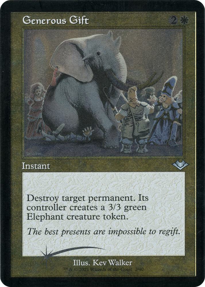 Generous Gift (Retro Frame) (Foil Etched) (2) [Modern Horizons]