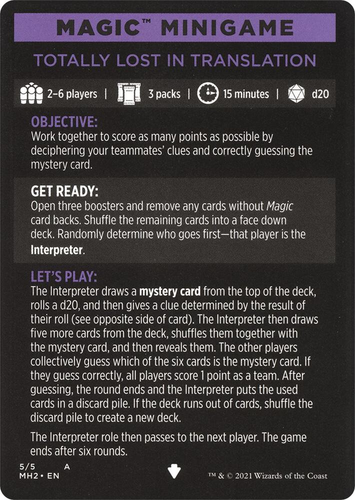 Magic Minigame: Totally Lost in Translation (5) [Modern Horizons 2]