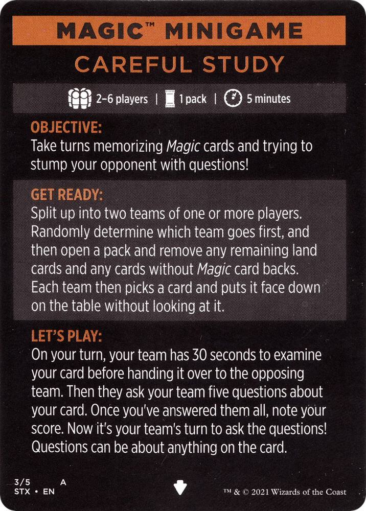 Magic Minigame: Careful Study (4) [Strixhaven: School of Mages]
