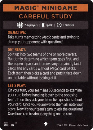 Magic Minigame: Careful Study (4) [Strixhaven: School of Mages]
