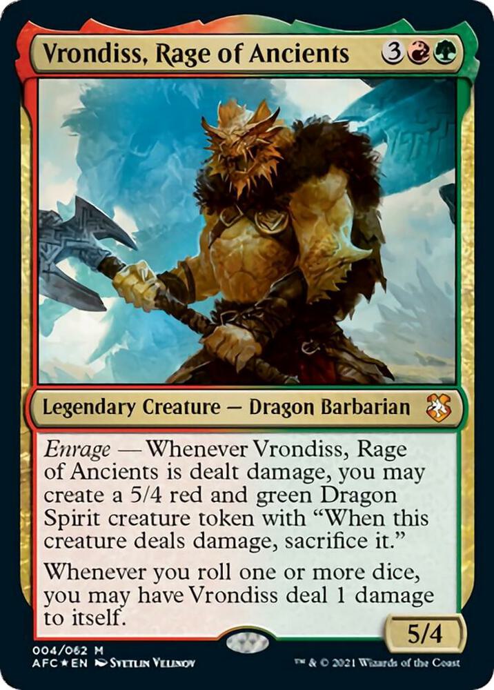 Vrondiss, Rage of Ancients (Display Commander) - Thick Stock (4) [Forgotten Realms Commander]