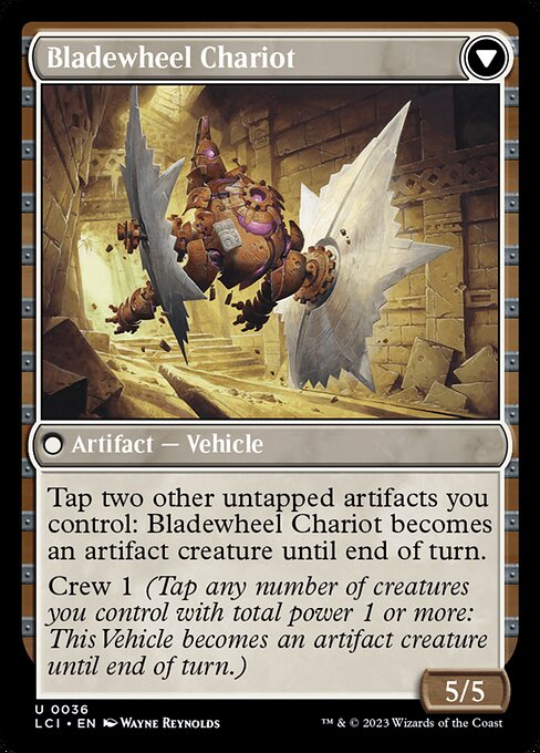 Spring-Loaded Sawblades // Bladewheel Chariot (36) [The Lost Caverns of Ixalan] Reverse