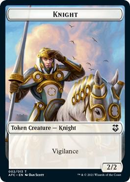 Knight // Saproling Double-Sided Token (2 // 8) [Forgotten Realms Commander]