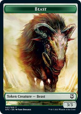Beast // Dragon Spirit Double-Sided Token (7 // 9) [Forgotten Realms Commander]