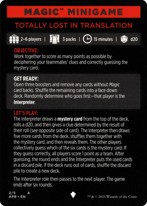 Magic Minigame: Totally Lost in Translation (2) [Adventures in the Forgotten Realms]