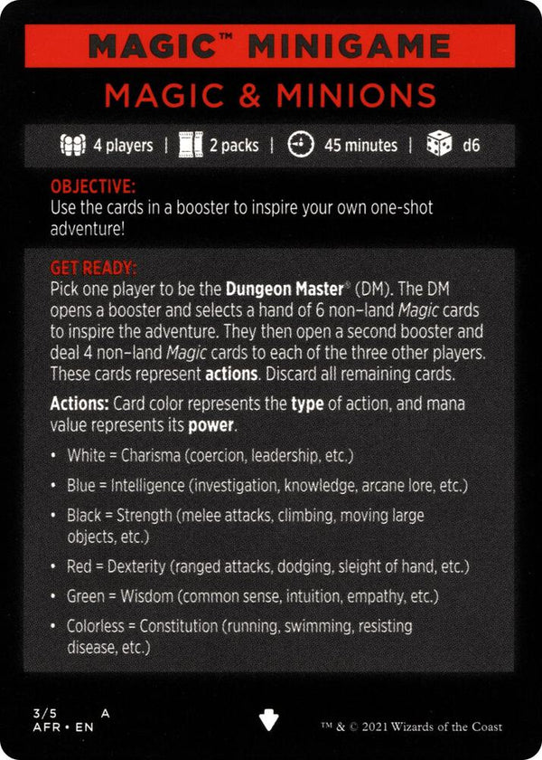 Magic Minigame: Magic & Minions (3) [Adventures in the Forgotten Realms]