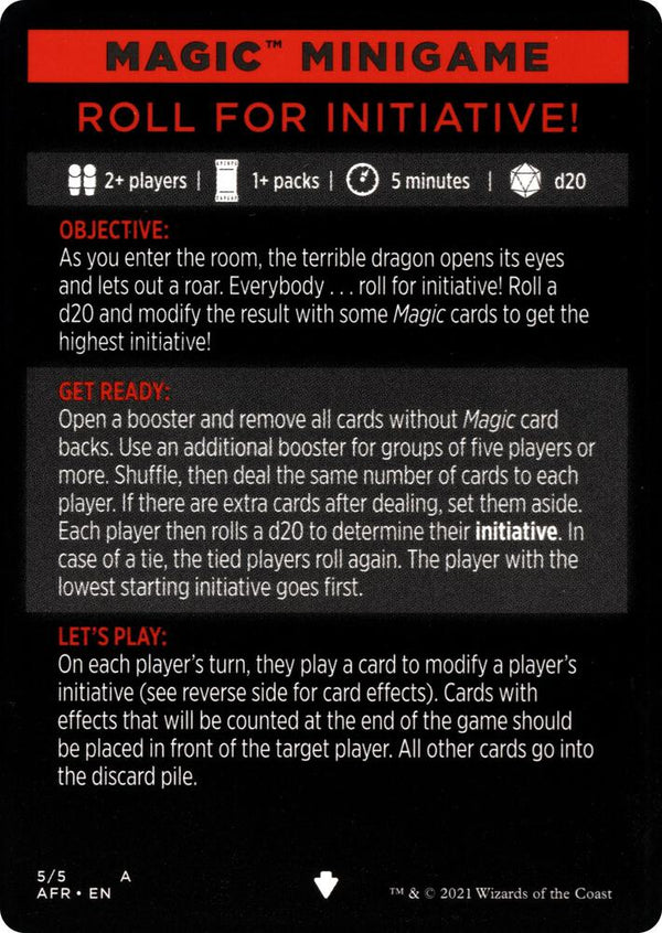 Magic Minigame: Roll for Initiative! (5) [Adventures in the Forgotten Realms]