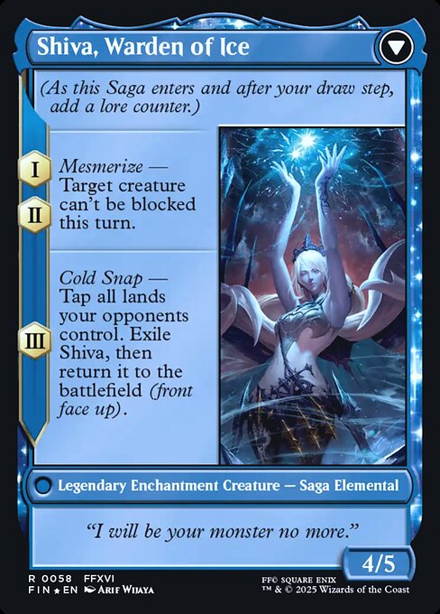 Jill, Shiva's Dominant // Shiva, Warden of Ice (58s) [Final Fantasy Promos] Reverse