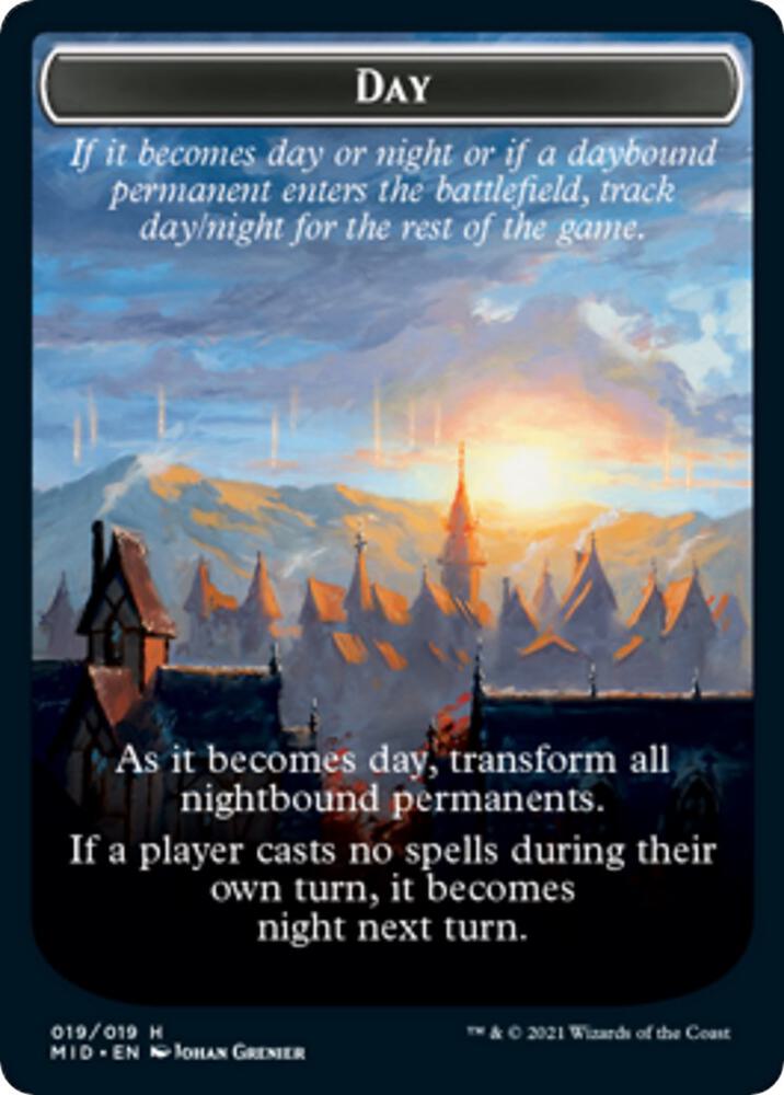 Day // Night Double-Sided Token (19) [Innistrad: Midnight Hunt]