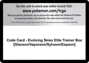Code Card - Evolving Skies Elite Trainer Box [Glaceon/Vaporeon/Sylveon/Espeon] [SWSH07 Evolving Skies]
