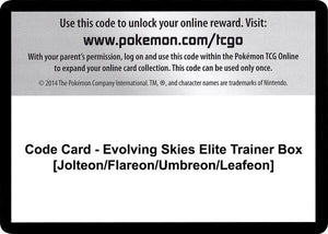 Code Card - Evolving Skies Elite Trainer Box [Jolteon/Flareon/Umbreon/Leafeon] [SWSH07 Evolving Skies]