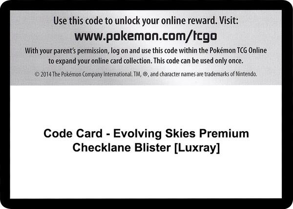 Code Card - Evolving Skies Premium Checklane Blister [Luxray] [SWSH07 Evolving Skies]