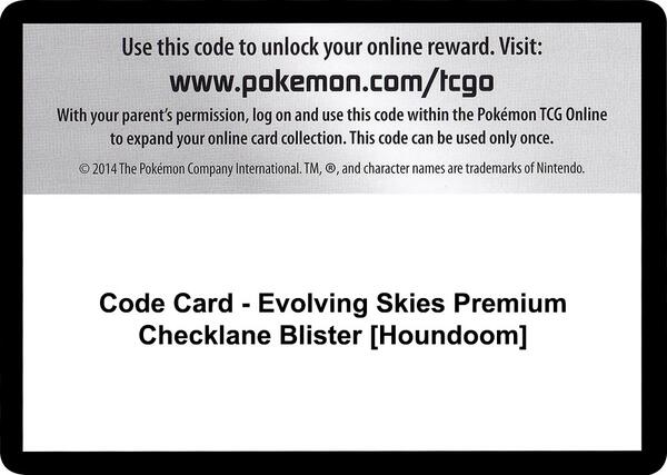 Code Card - Evolving Skies Premium Checklane Blister [Houndoom] [SWSH07 Evolving Skies]