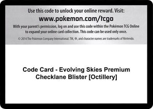 Code Card - Evolving Skies Premium Checklane Blister [Octillery] [SWSH07 Evolving Skies]