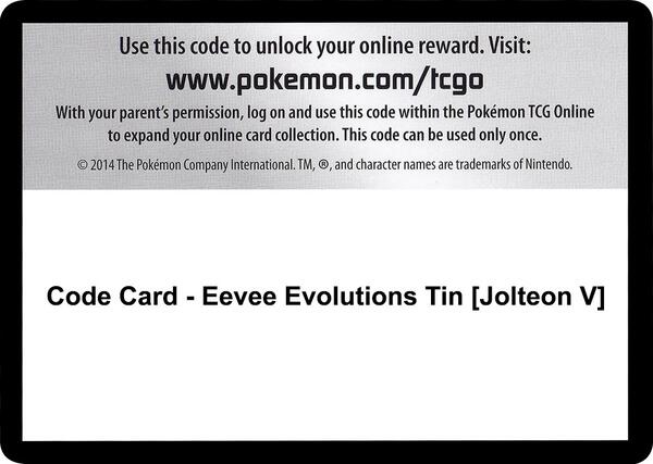 Code Card - Eevee Evolutions Tin [Jolteon V] [Miscellaneous Cards and Products]