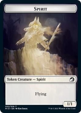 Spirit // Emblem - Wrenn and Seven Double-Sided Token (2 // 18) [Innistrad: Midnight Hunt]