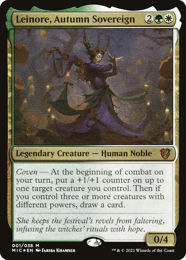 Leinore, Autumn Sovereign (Display Commander) - Thick Stock (1) [Midnight Hunt Commander]