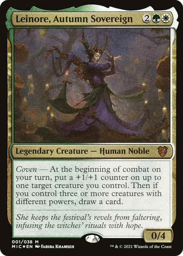 Leinore, Autumn Sovereign (Display Commander) - Thick Stock (1) [Midnight Hunt Commander]
