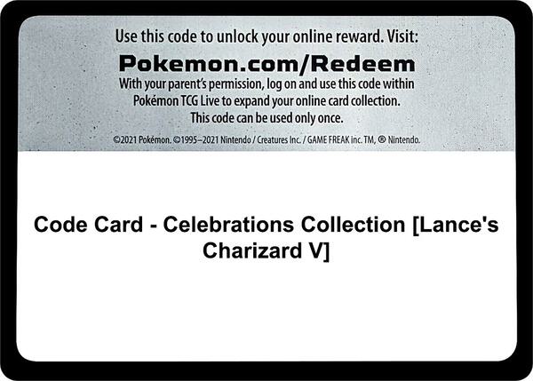 Code Card - Celebrations Collection [Lance's Charizard V] [Celebrations]