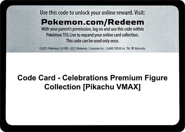 Code Card - Celebrations Premium Figure Collection [Pikachu VMAX] [Celebrations]