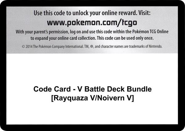Code Card - V Battle Deck Bundle [Rayquaza V/Noivern V] [Miscellaneous Cards and Products]