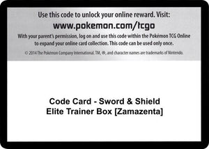 Code Card - Sword & Shield Elite Trainer Box [Zamazenta] [SWSH01 Sword and Shield Base Set]