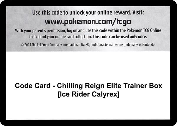 Code Card - Chilling Reign Elite Trainer Box [Ice Rider Calyrex] [SWSH06 Chilling Reign]