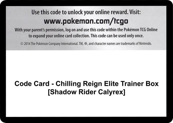 Code Card - Chilling Reign Elite Trainer Box [Shadow Rider Calyrex] [SWSH06 Chilling Reign]