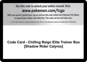 Code Card - Chilling Reign Elite Trainer Box [Shadow Rider Calyrex] [SWSH06 Chilling Reign]