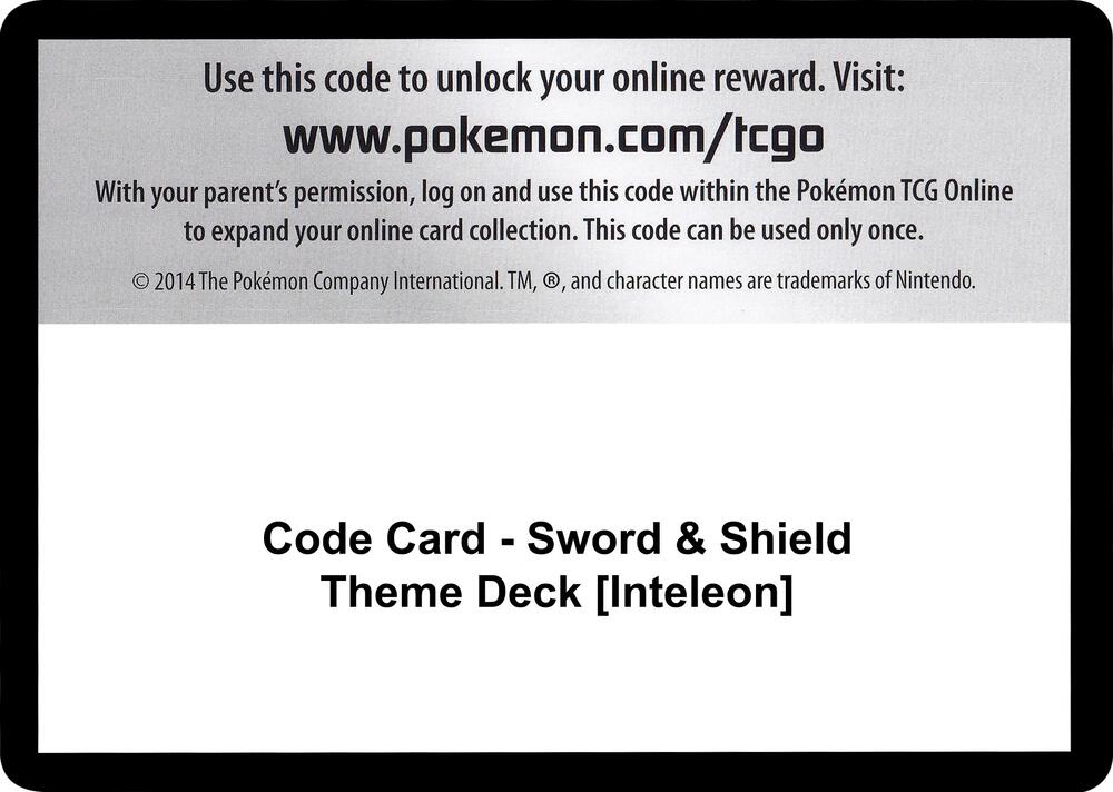 Code Card - Sword & Shield Theme Deck [Inteleon] [SWSH01 Sword and Shield Base Set]