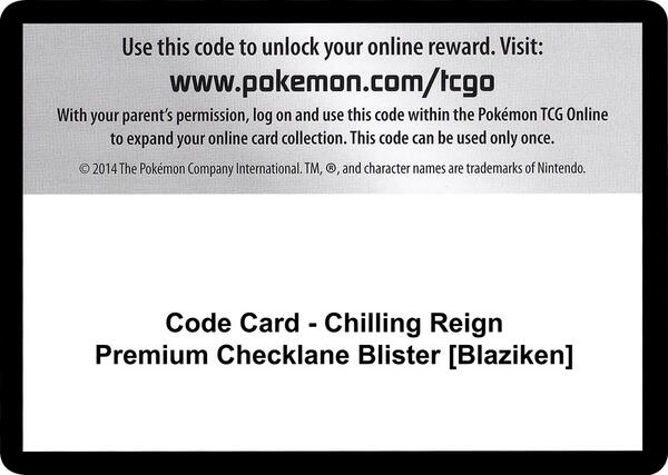 Code Card - Chilling Reign Premium Checklane Blister [Blaziken] [SWSH06 Chilling Reign]