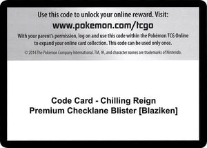 Code Card - Chilling Reign Premium Checklane Blister [Blaziken] [SWSH06 Chilling Reign]