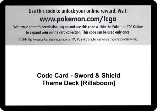 Code Card - Sword & Shield Theme Deck [Rillaboom] [SWSH01 Sword and Shield Base Set]