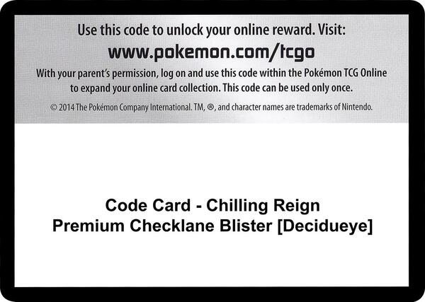 Code Card - Chilling Reign Premium Checklane Blister [Decidueye] [SWSH06 Chilling Reign]