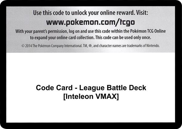 Code Card - League Battle Deck [Inteleon VMAX] [Miscellaneous Cards and Products]