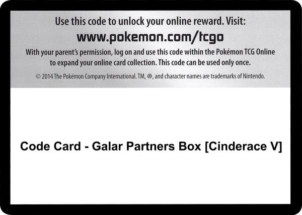 Code Card - Galar Partners Box [Cinderace V] [SWSH01 Sword and Shield Base Set]